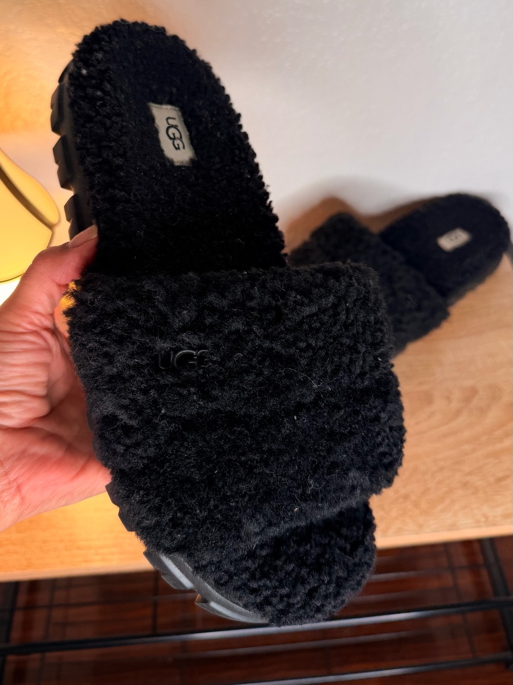 UGG Women's Black Shearling Slide - Plush Open-Toe Slipper